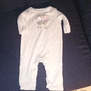 Adorable Cream Kids One Piece "Loved Deerly"
